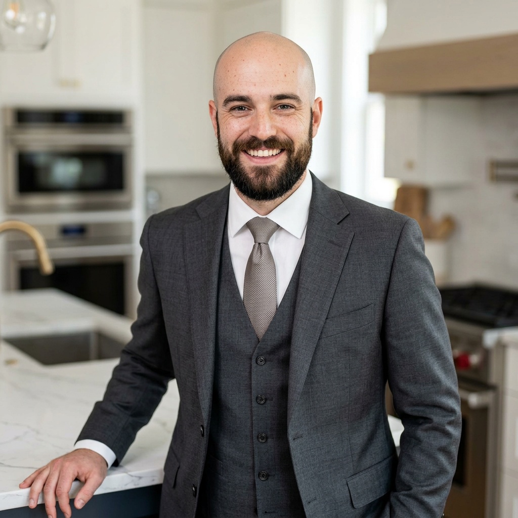 Kitchen · Cream Blazer headshot example