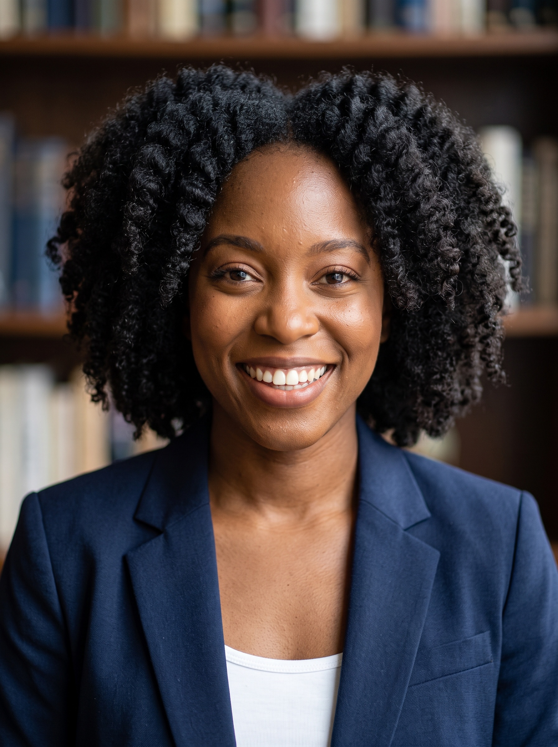 Bookshelf · Navy Blazer headshot example
