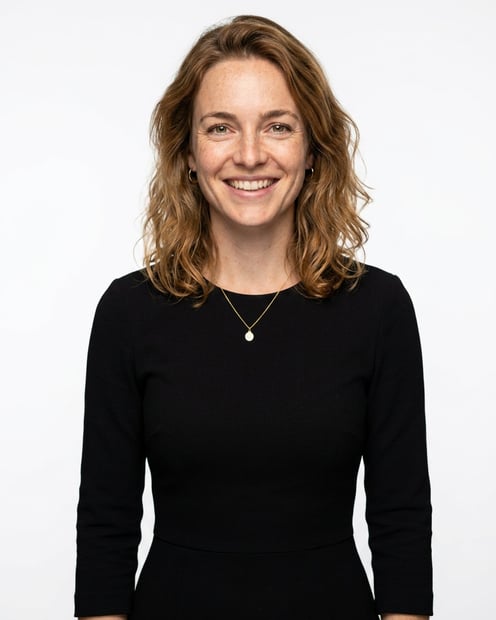 White / Pure White Studio · Black midi fitted dress headshot example