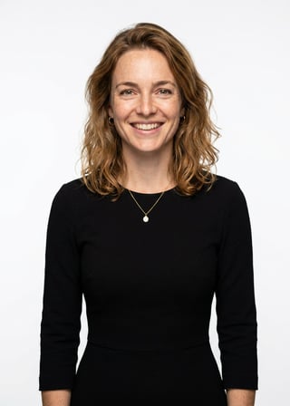 Professional AI LinkedIn headshot in Black midi fitted dress on White / Pure White Studio