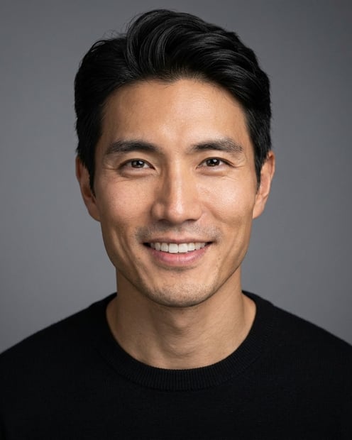 Dark Charcoal Grey Gradient · Dark Button-Up or Simple Black Top headshot example