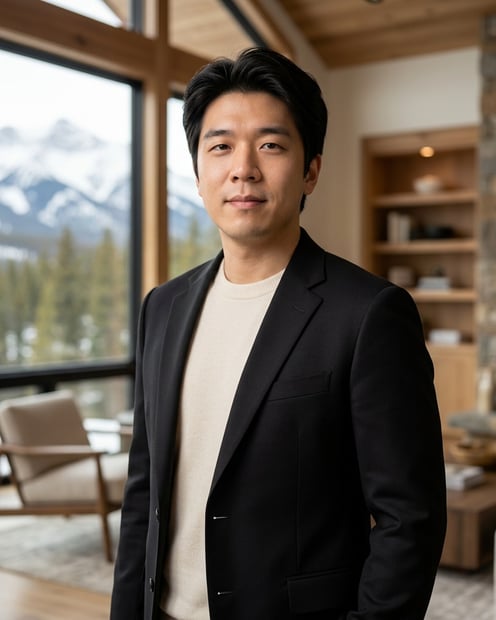 Aspen-Style Contemporary Mountain Home · Black Blazer Tonal headshot example