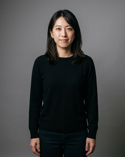 Neutral Grey · Black Knit Top headshot example