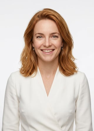 Professional AI LinkedIn headshot in White wrap dress on White / Pure White Studio