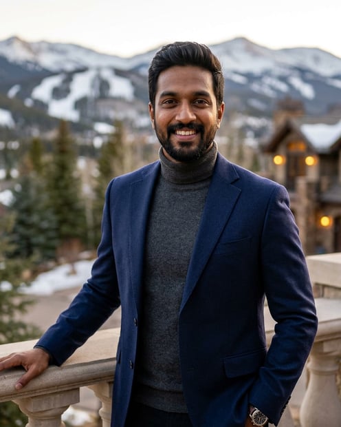 Ski Slope View Terrace · Apres-Luxury Professional headshot example