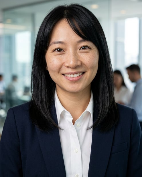 Office / Modern Office Workspace · White button-up shirt headshot example