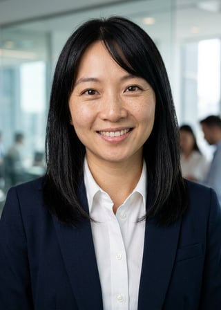 Professional AI LinkedIn headshot in White button-up shirt on Office / Modern Office Workspace