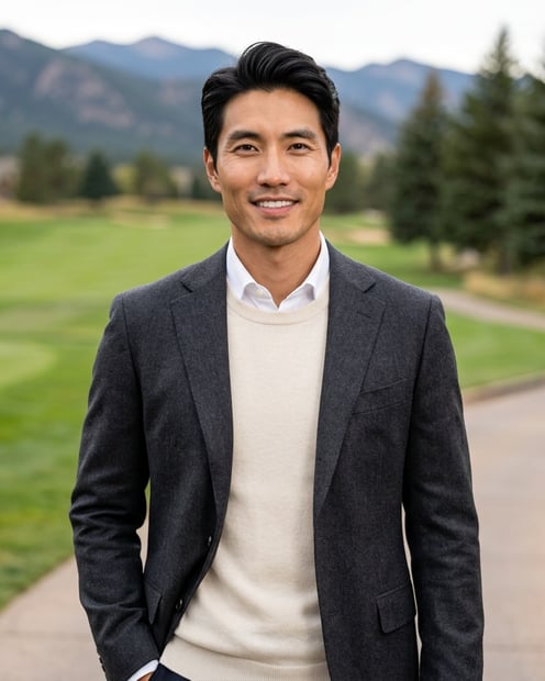 Mountain Golf Course Fairway · Private Golf Club Business headshot example