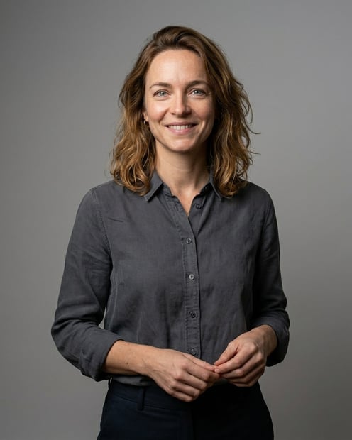 Beispiel für Neutralgrau · Anthrazitfarbenes Hemd-Headshot