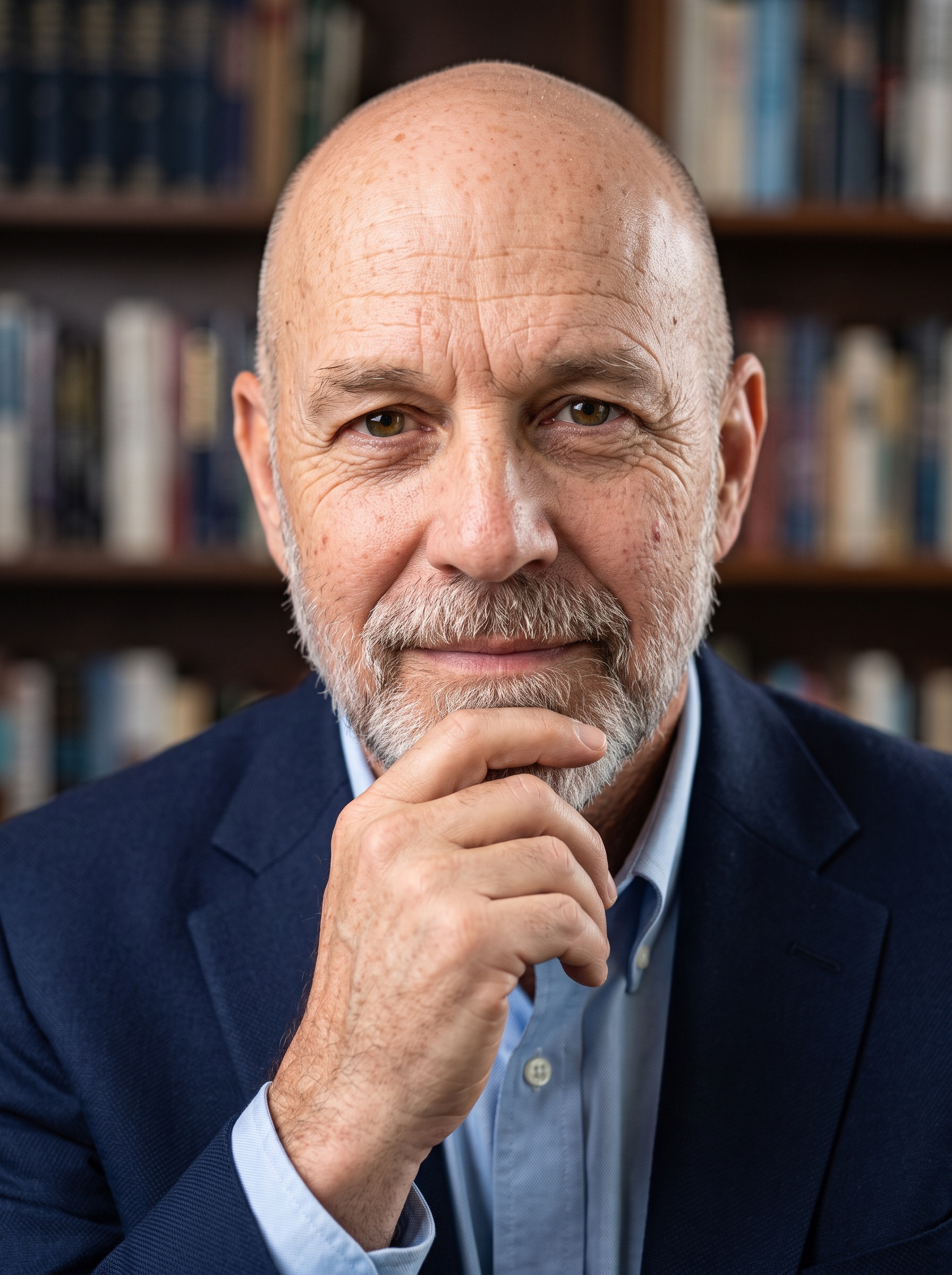 Bookshelf · Navy Blazer headshot example