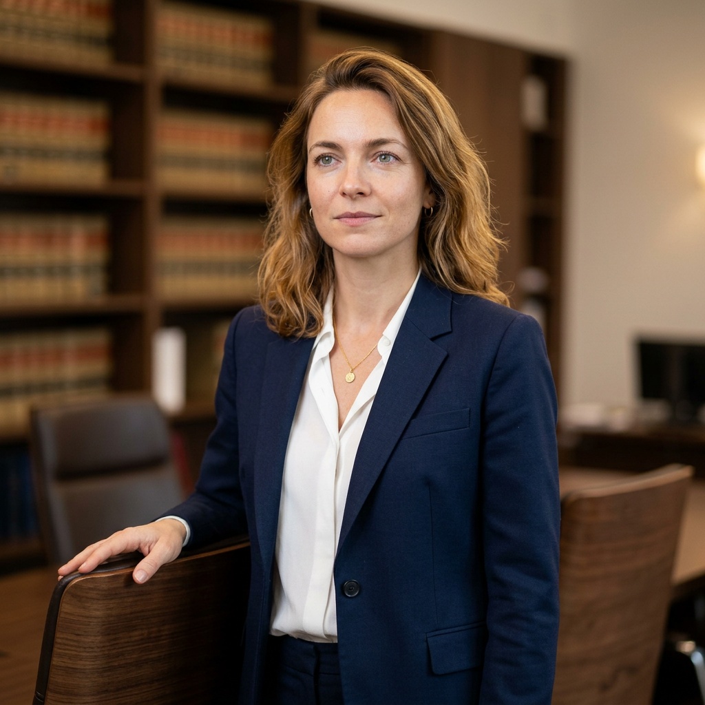 Law Library · Navy Suit headshot example