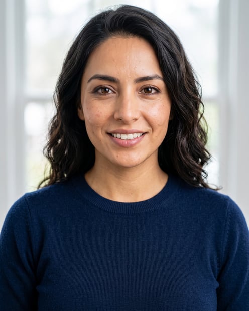 Window Light · Navy Knit headshot example