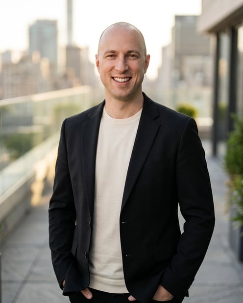 Rooftop · Black Blazer headshot example