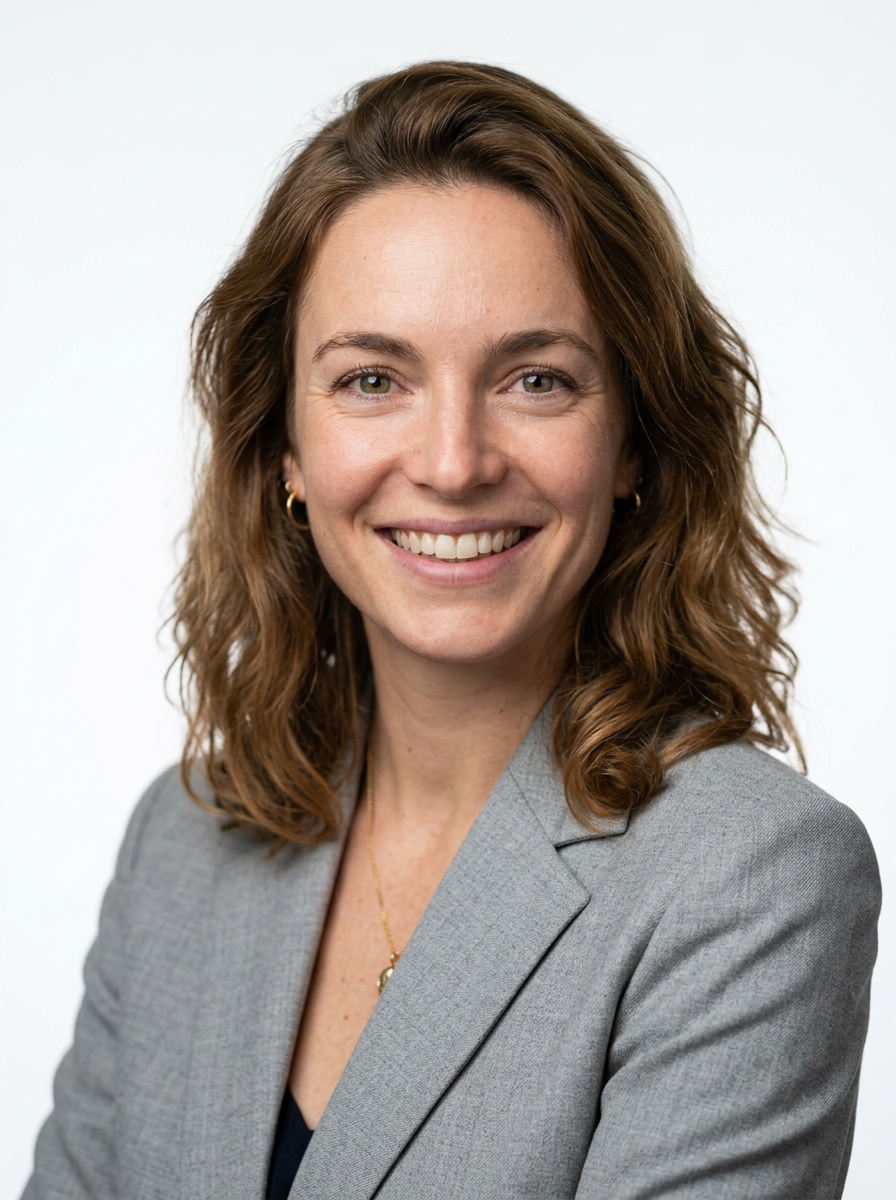 Professional AI LinkedIn headshot in Light gray blazer on White / Pure White Studio