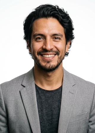 Professional AI LinkedIn headshot in Light gray blazer on White / Pure White Studio