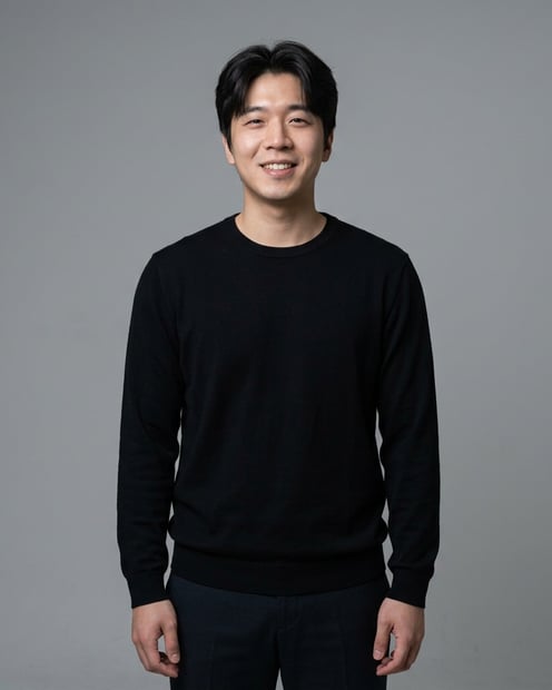 Neutral Grey · Black Knit Top headshot example