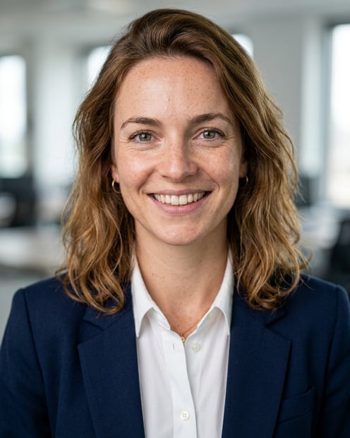 Office / Modern Office Workspace · White button-up shirt headshot example