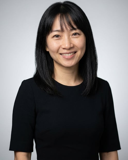 Neutral Gradient / Light Grey · Black midi fitted dress headshot example