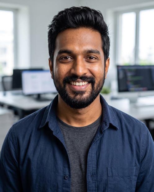 Modern Office · Tee Overshirt headshot example