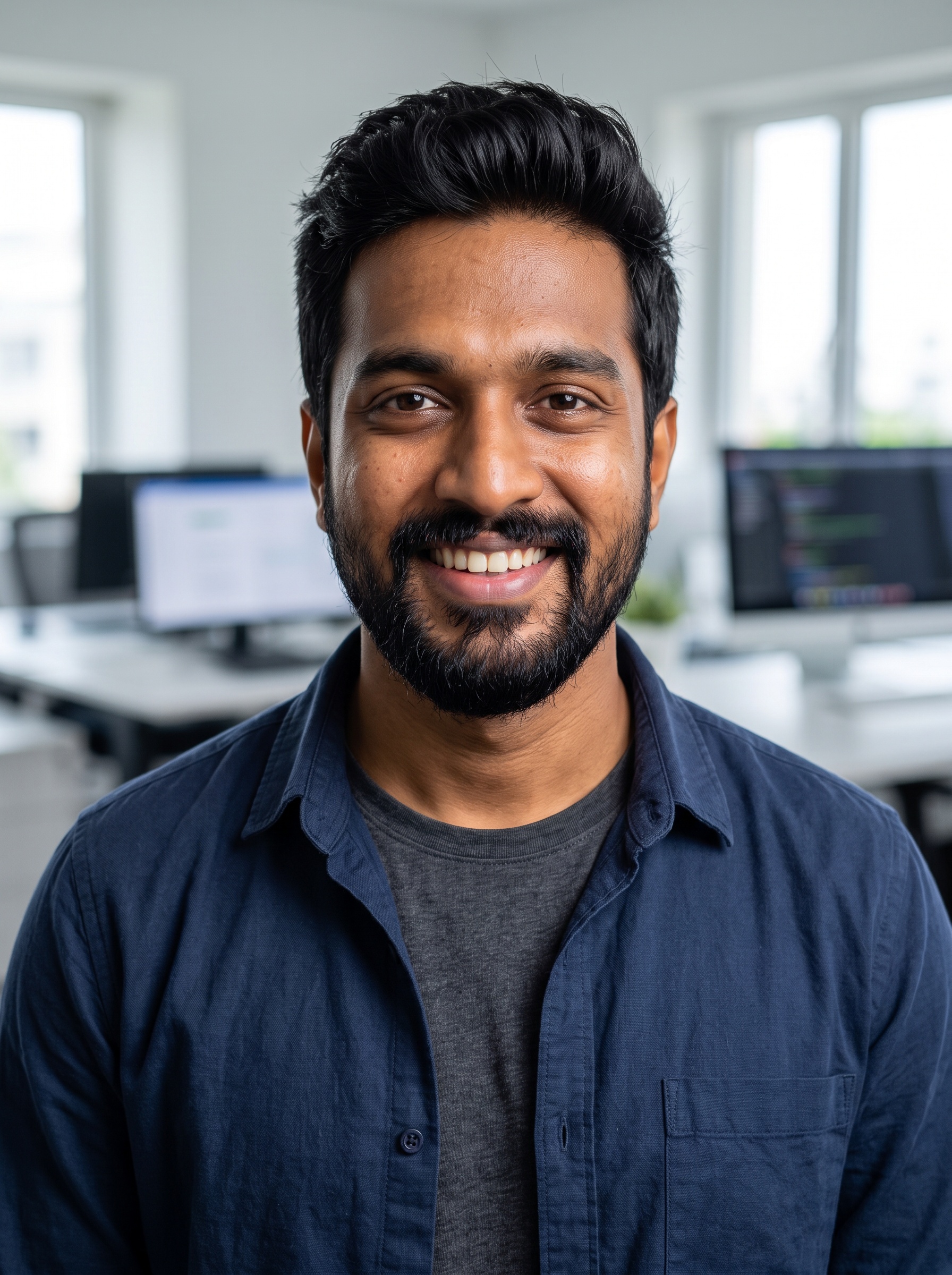 Modern Office · Tee Overshirt headshot example