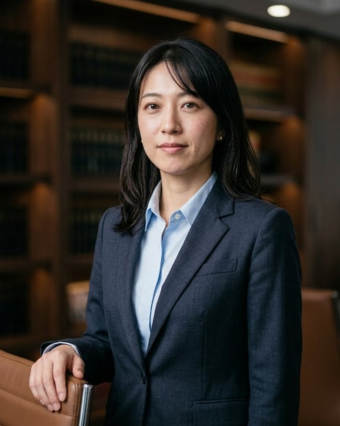 Law Library · Charcoal Suit headshot example