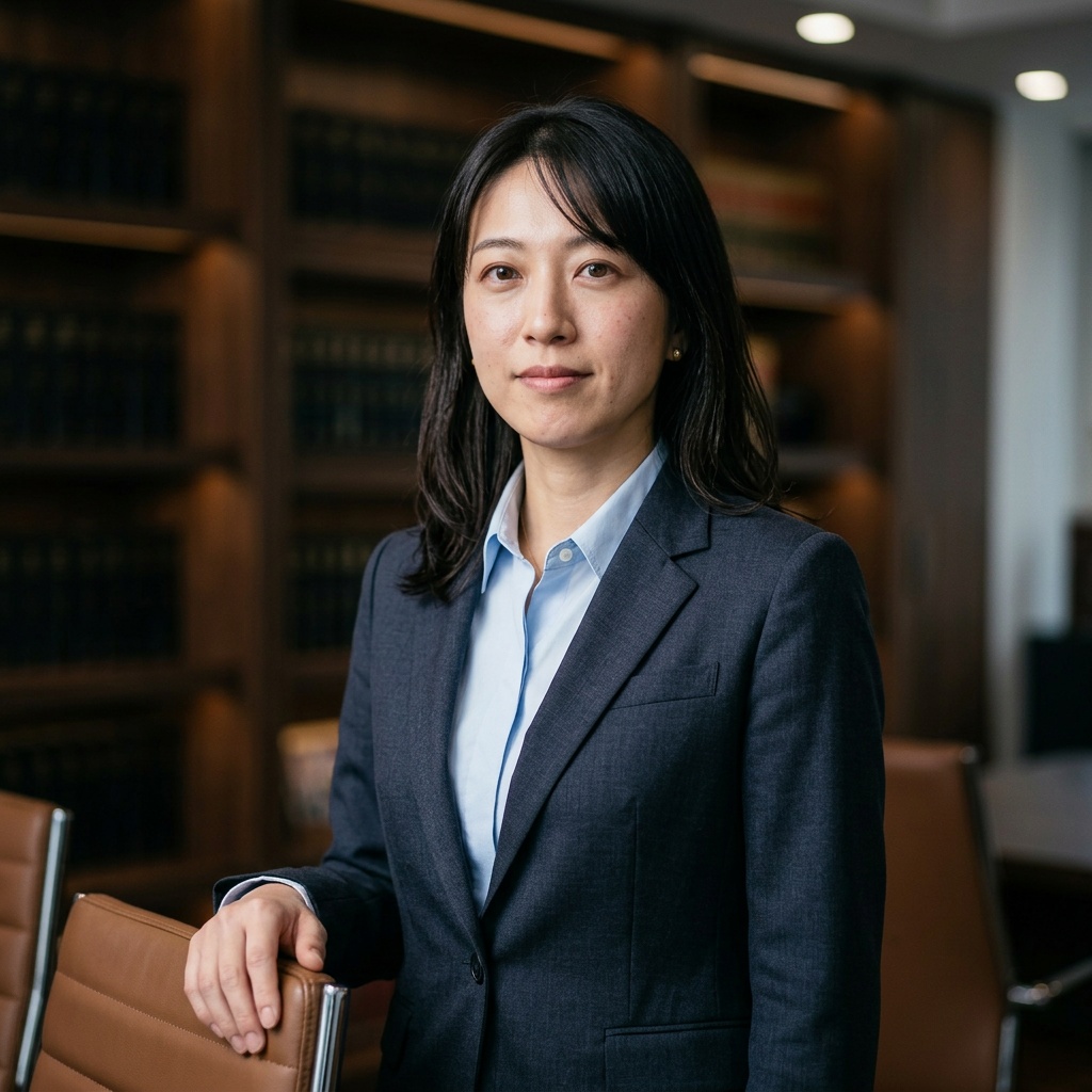 Law Library · Charcoal Suit headshot example