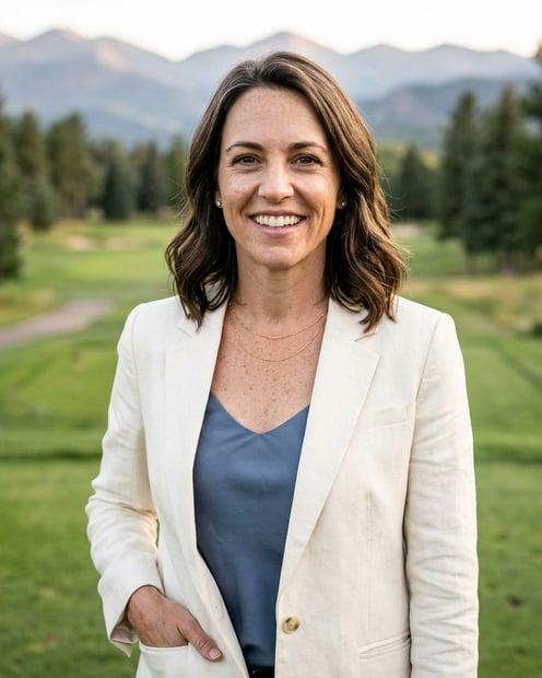 Mountain Golf Tee Box and Peaks · Summer Mountain Linen or Light Blazer headshot example