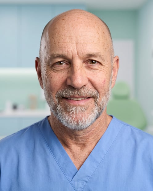 Clinic Room · Ceil Scrubs headshot example