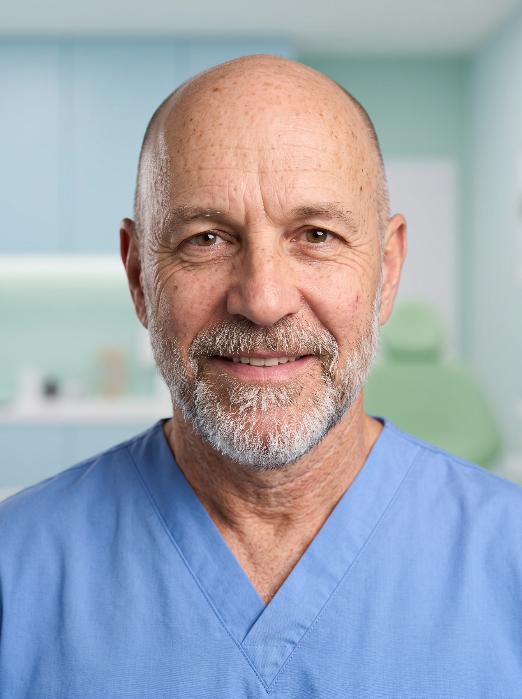Clinic Room · Ceil Scrubs headshot example