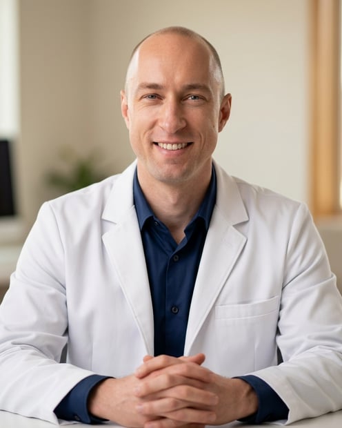 Clean Telehealth Office · Telehealth Business Clinical headshot example