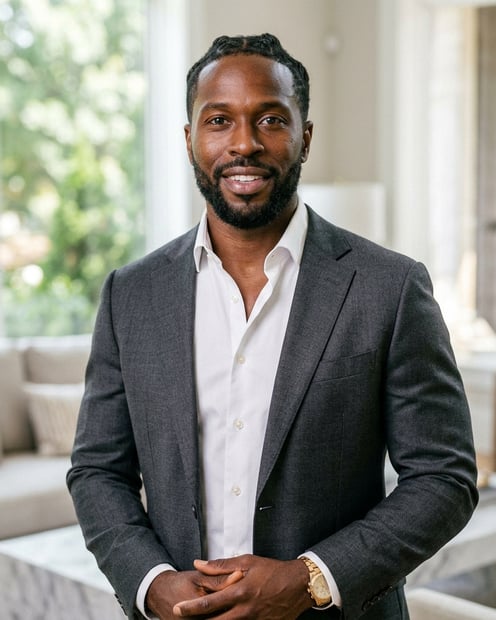 Living Room · Open Blazer headshot example