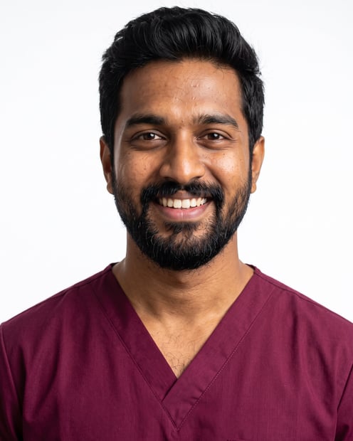 Beispiel für White Studio · Wine Scrubs-Headshot