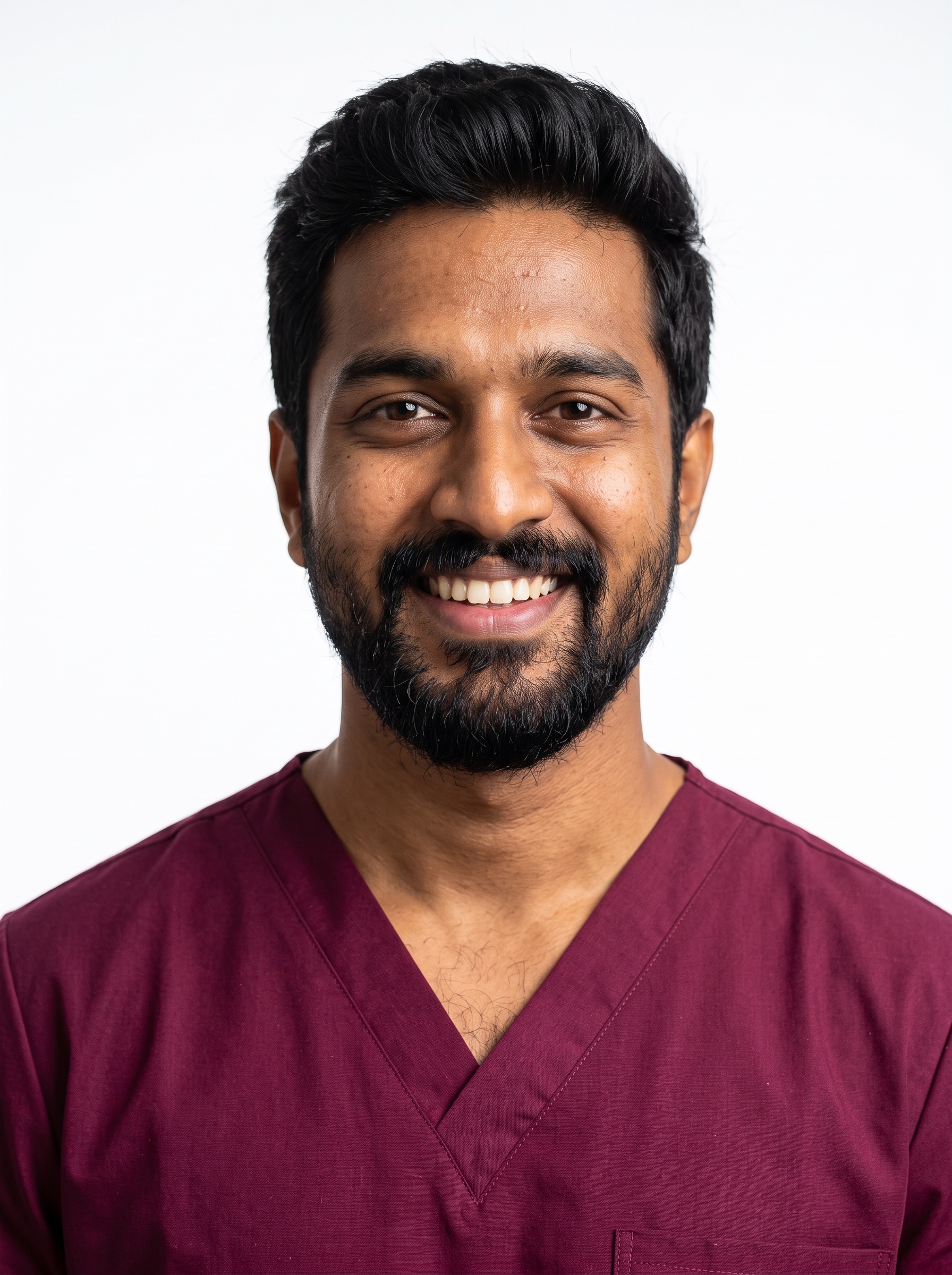 White Studio · Wine Scrubs headshot example