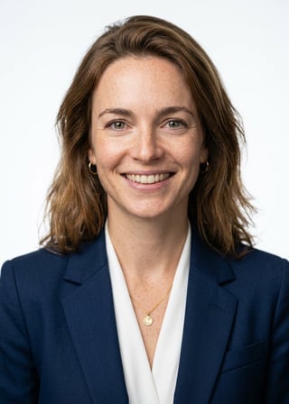 Professional AI LinkedIn headshot in Dark blue tailored suit on White / Pure White Studio