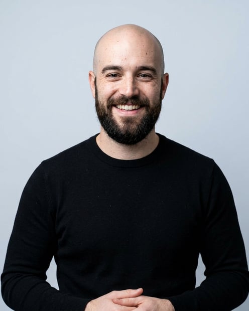 Light Cool-Grey Seamless · Black Long-Sleeve Knit Top headshot example