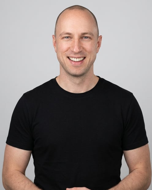 Light Cool-Grey Seamless · Black Short-Sleeve Tee headshot example
