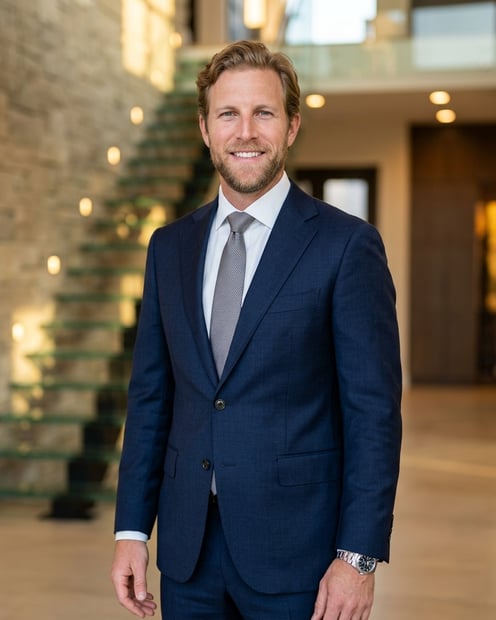 Modern Mansion Foyer · Power Suit No Gimmicks headshot example