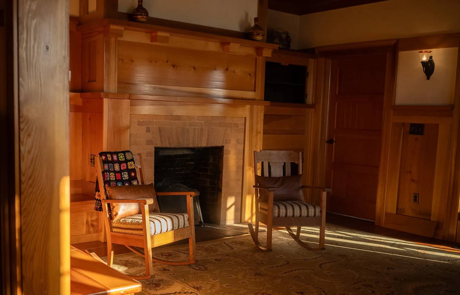 Fireplace in the library