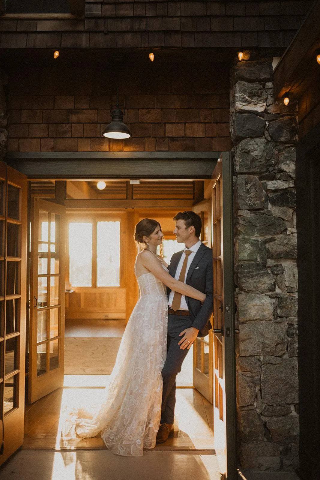 A couple celebrating their wedding at North Star House