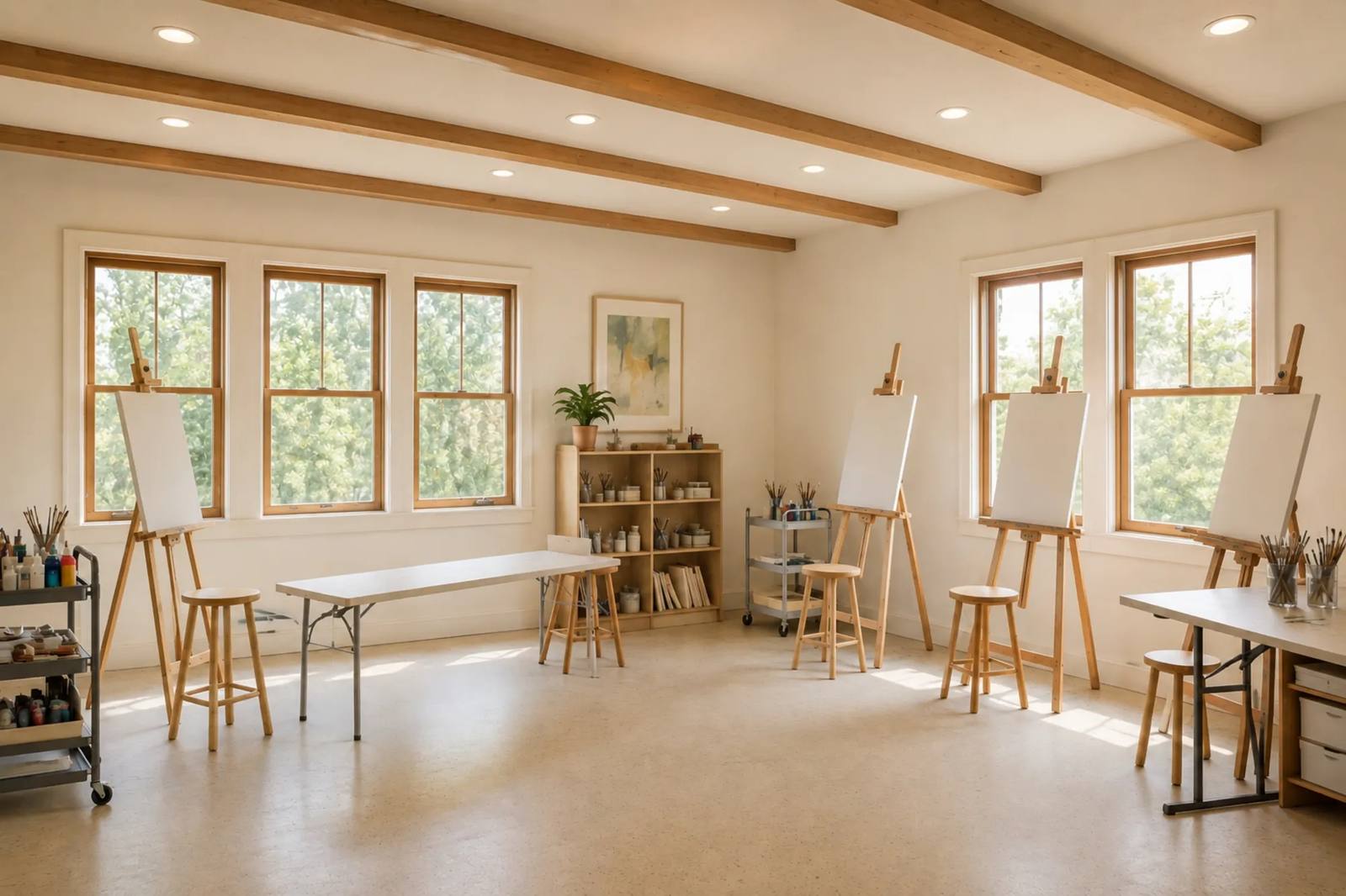 mock up image of artist workshop space 