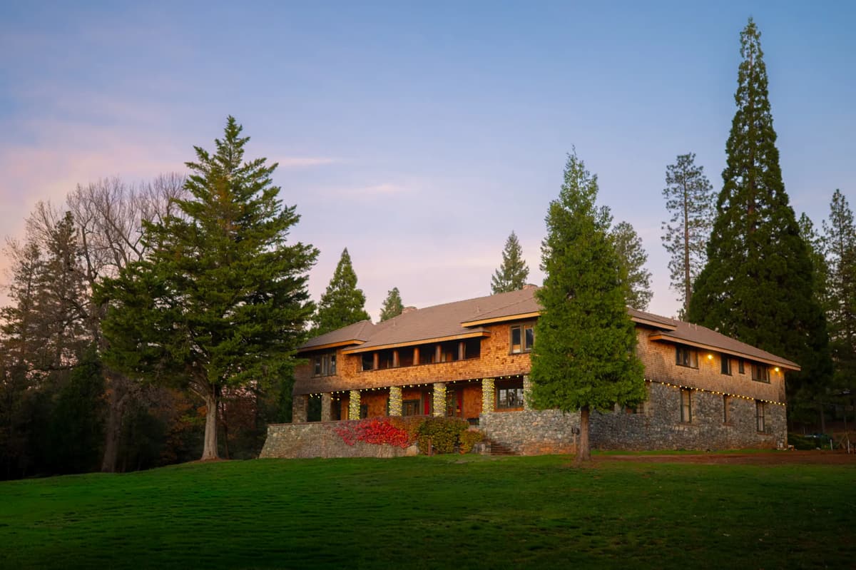 North Star House under a pink sunset