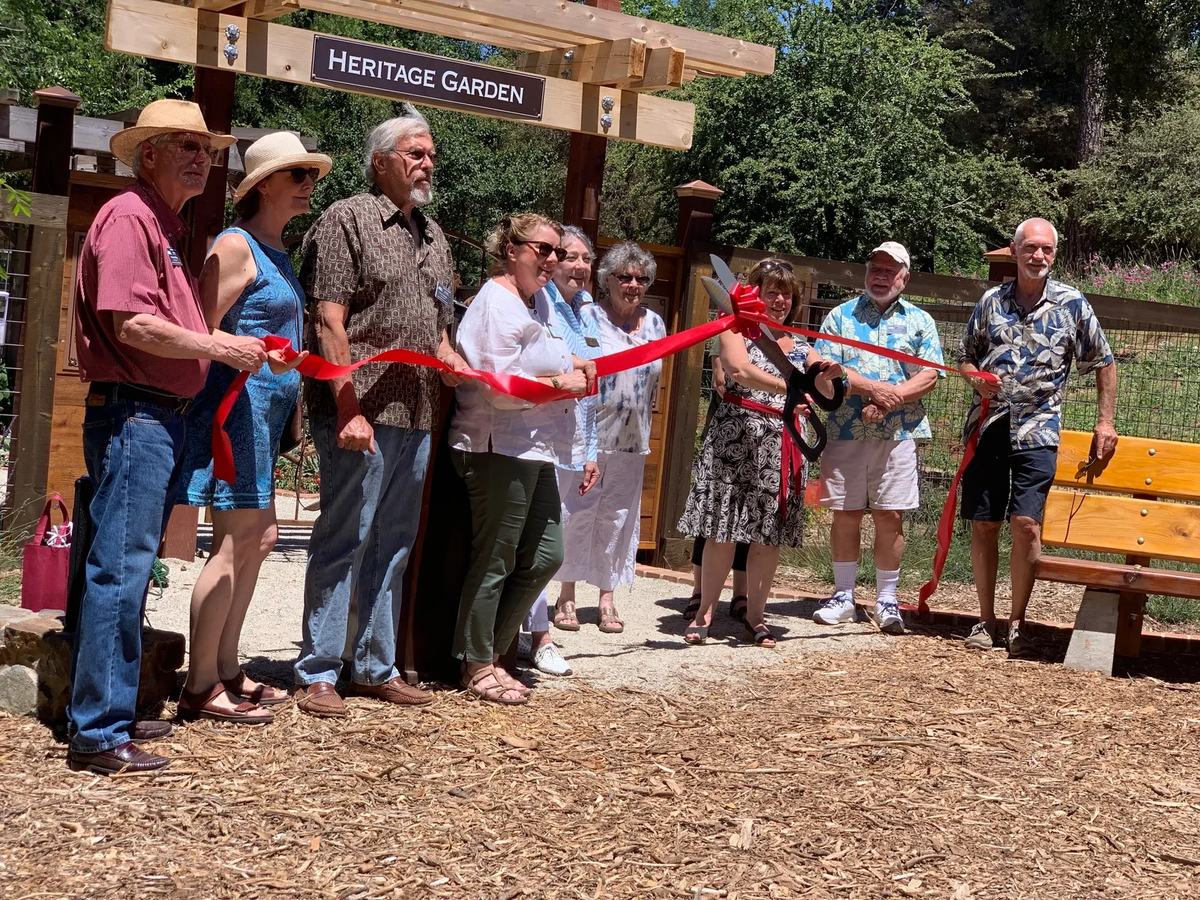 ribbon cutting ceremony of heritage garden