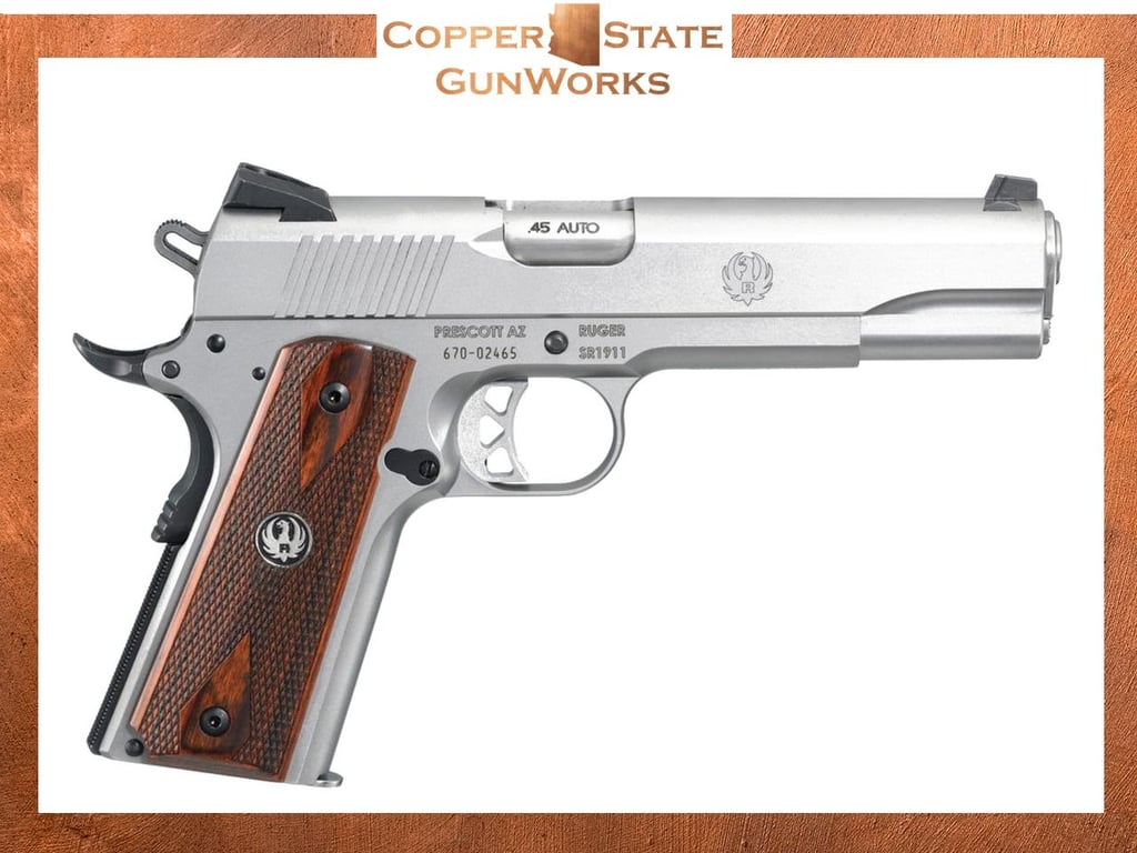 Ruger SR1911 45 ACP 5" Barrel 7+1 Or 8+1 Capacity Low-Glare Stainless 6700-img-0