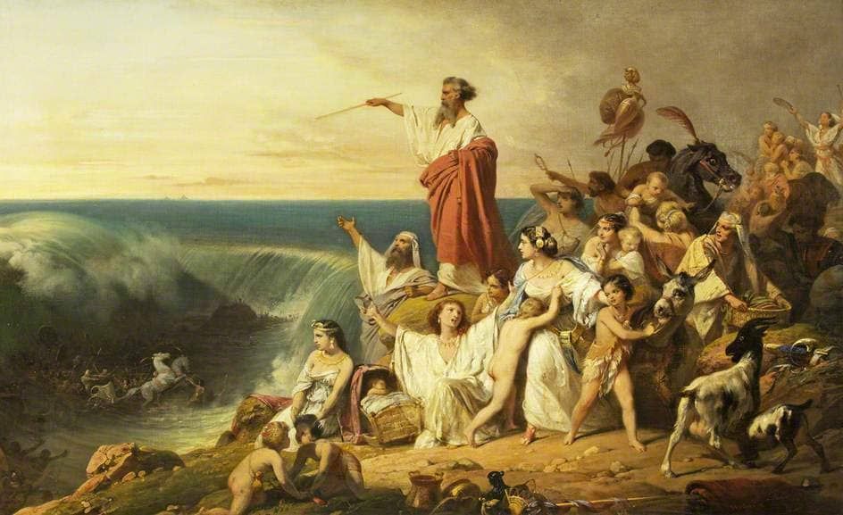  pintura realista que retrata um grupo de pessoas em um penhasco com vista para o oceano. As pessoas estão vestidas com roupas clássicas e estão envolvidas em várias atividades, como tocar música, dançar e conversar. Existem vários animais na pintura, incluindo um cão e uma cabra. O céu é de uma cor dourada e o oceano é de um azul profundo. A pintura está em orientação horizontal.