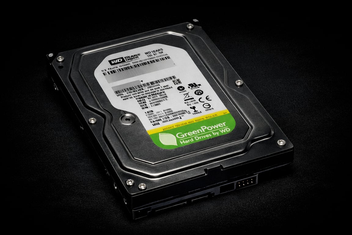 Imagem da parte de fora de um HD com as entradas visíveis.