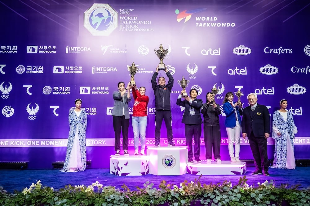 Athletes and teams during the closing stages of the Tashkent 2026 World Taekwondo Junior Championships