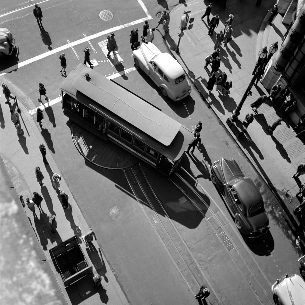 Cable Car turnaround, Powell and Market Sts, San Francisco  1002