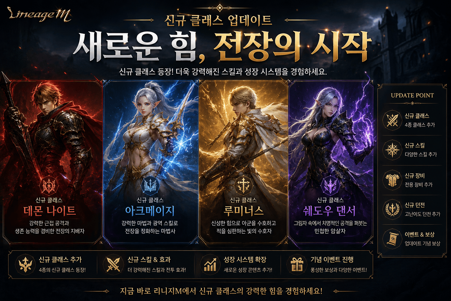 리니지M 신규 클래스 업데이트 정보