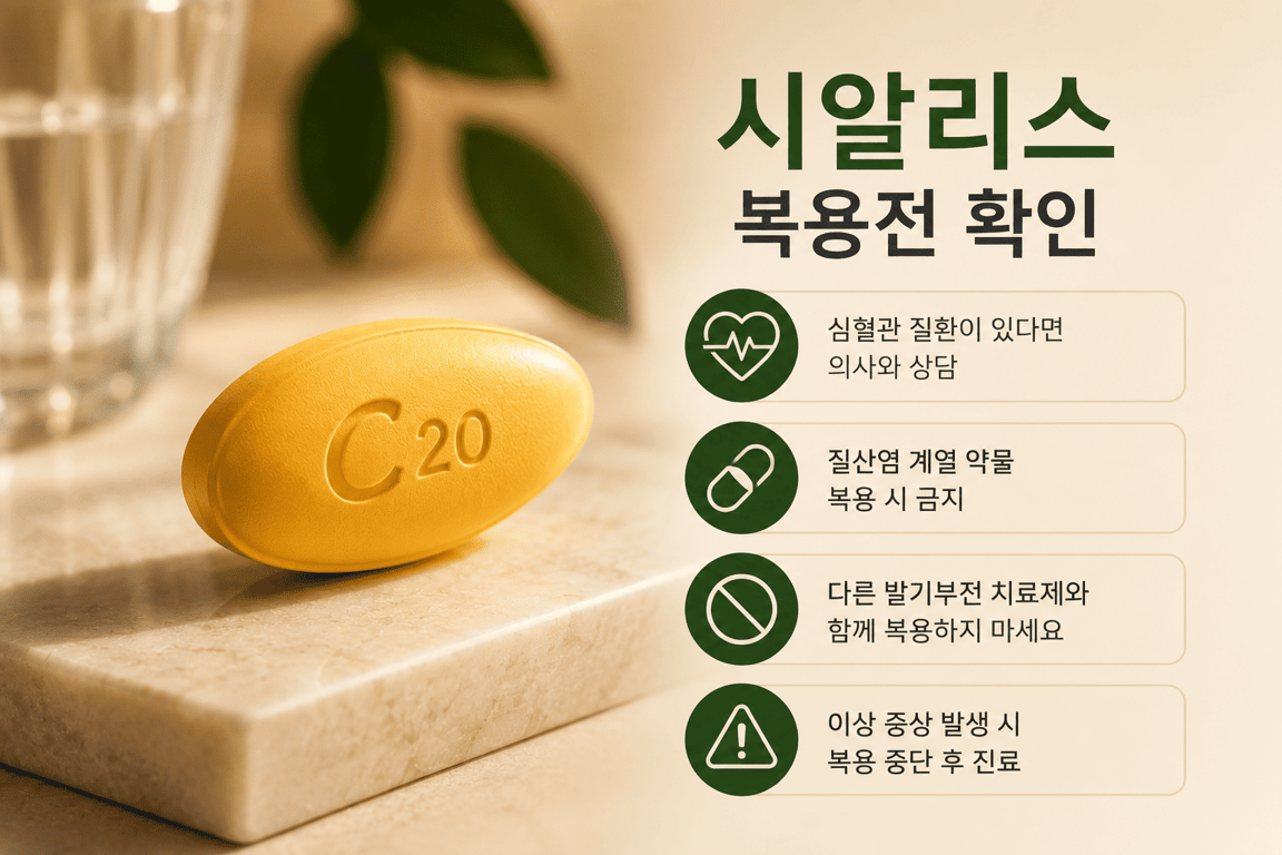 시알리스 복용 전 안전 확인 체크리스트