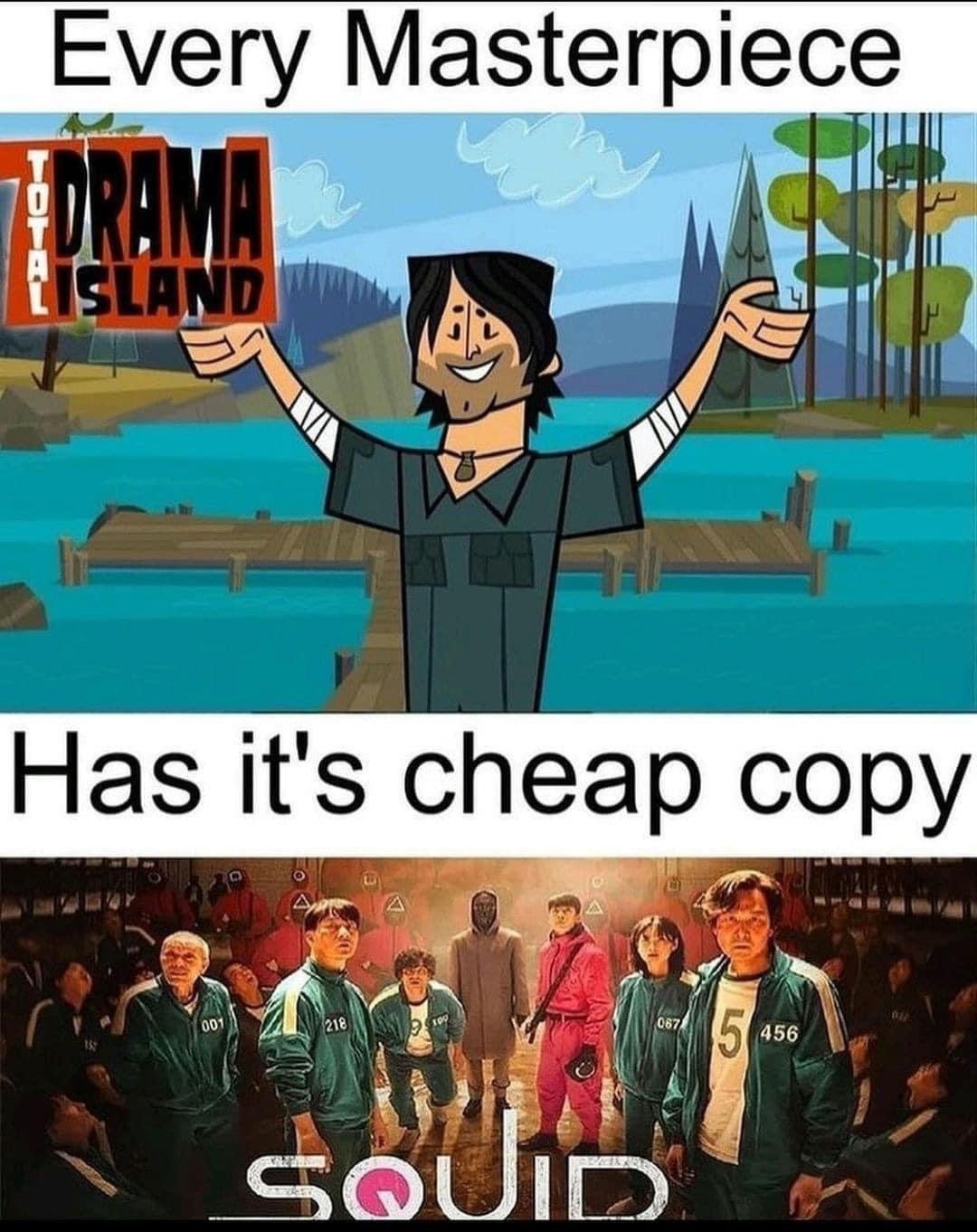 Every masterpiece has it's cheap copy Squid Games meme